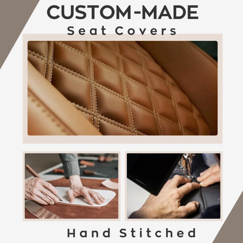 RideoFrenzy Luxury Nappa Leather Car Seat Covers | Skin Fit Tailor Made | Platinum Grey Color