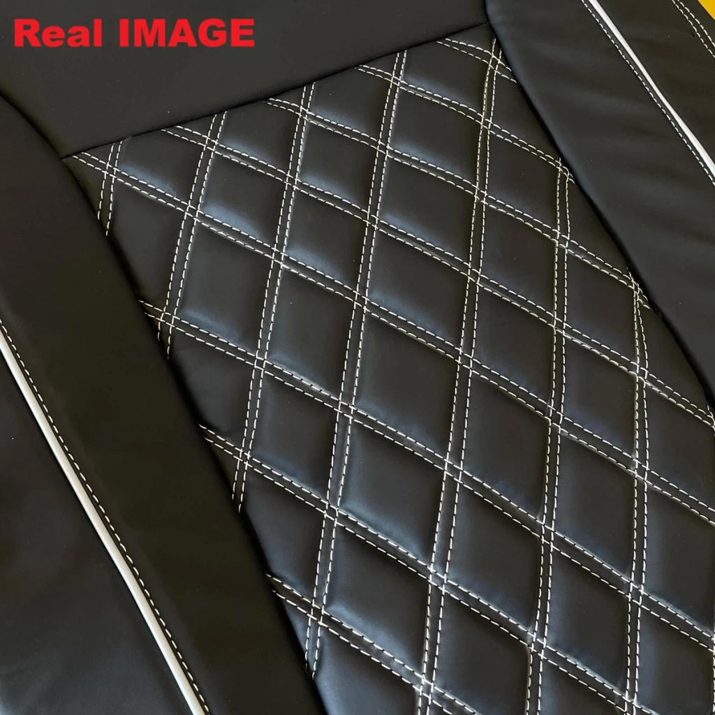 RideoFrenzy Premium Zebra Black and White Color Nappa Leather Seat covers online