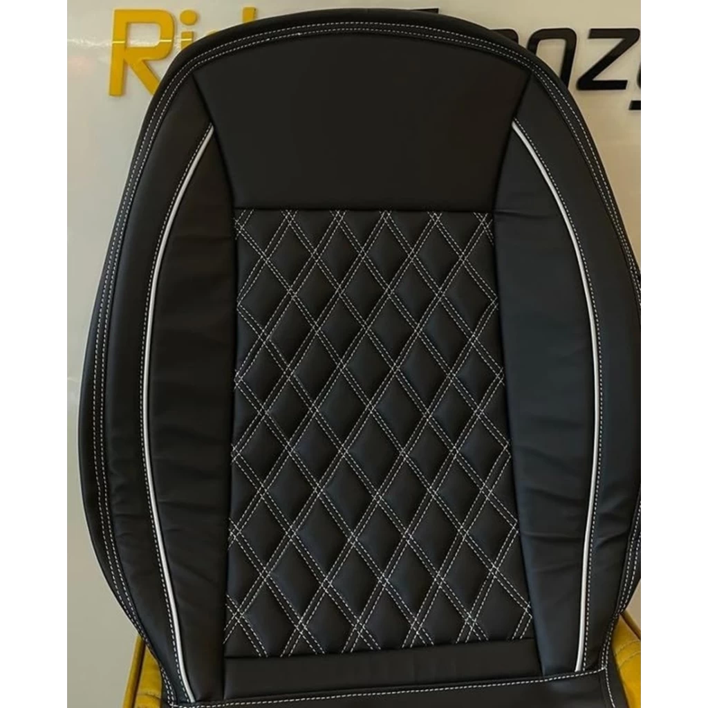 RideoFrenzy Zebra Black and White Color Nappa Leather Seat covers online