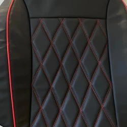 Buy RideoFrenzy Zebra Black and Red Color Nappa Leather Car Seat covers online India