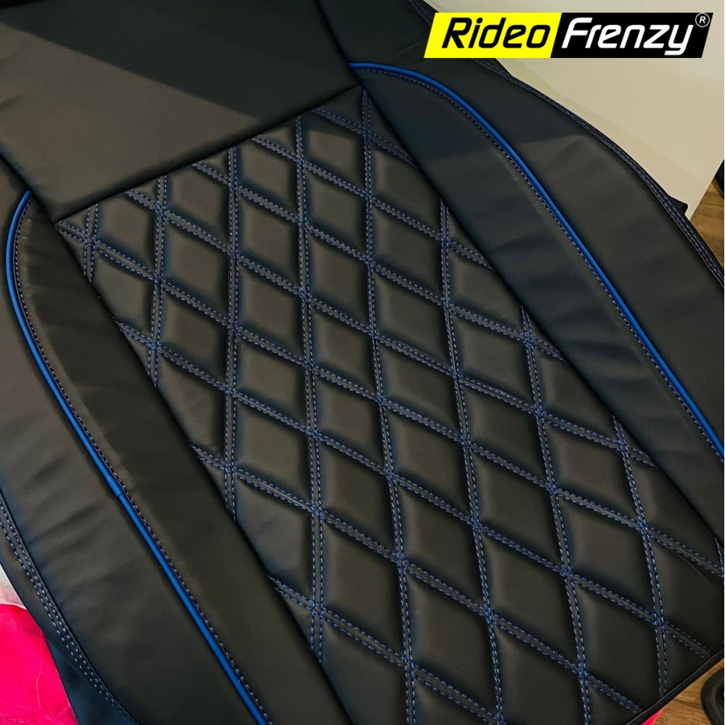 Buy RideoFrenzy Zebra Black and Blue Color Nappa Leather Car Seat Covers online India