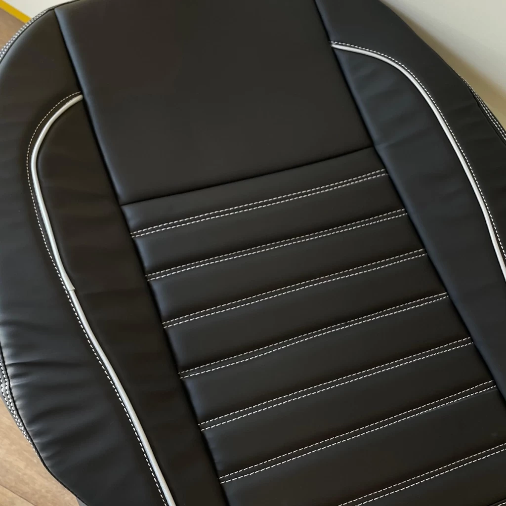 Buy RideoFrenzy Silvrado Black and White Color nappa leather seat covers online