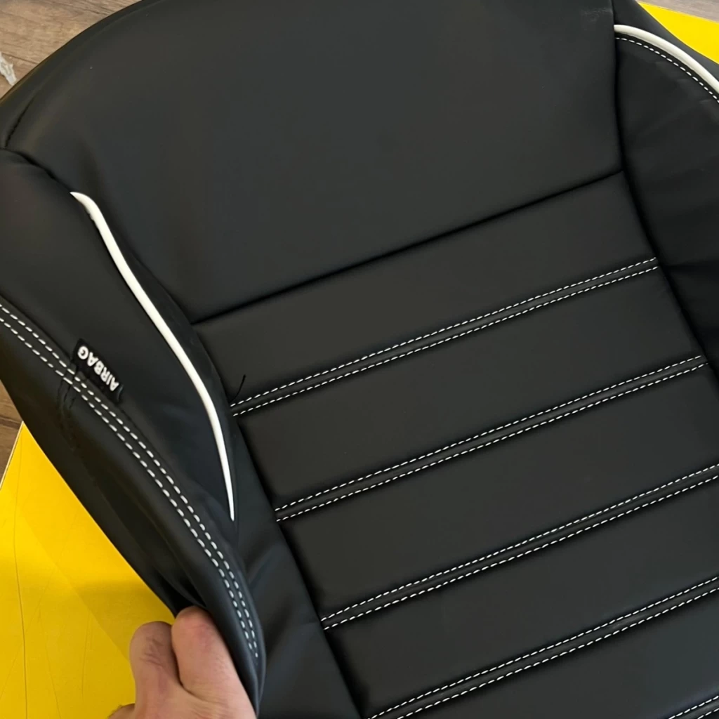 Buy RideoFrenzy Premium Silvrado Black and White Color nappa leather seat covers online