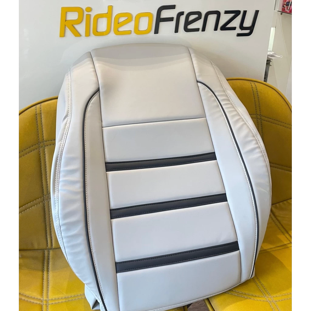 RideoFrenzy Simpline Grey and Black Nappa Leather Seat covers