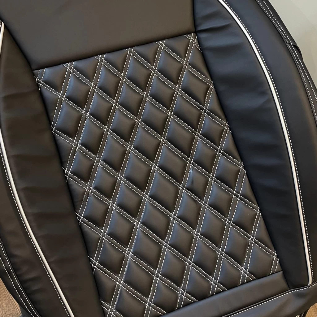 RideoFrenzy ClubClass Black and White Luxury Nappa Leather Seat covers for All Cars