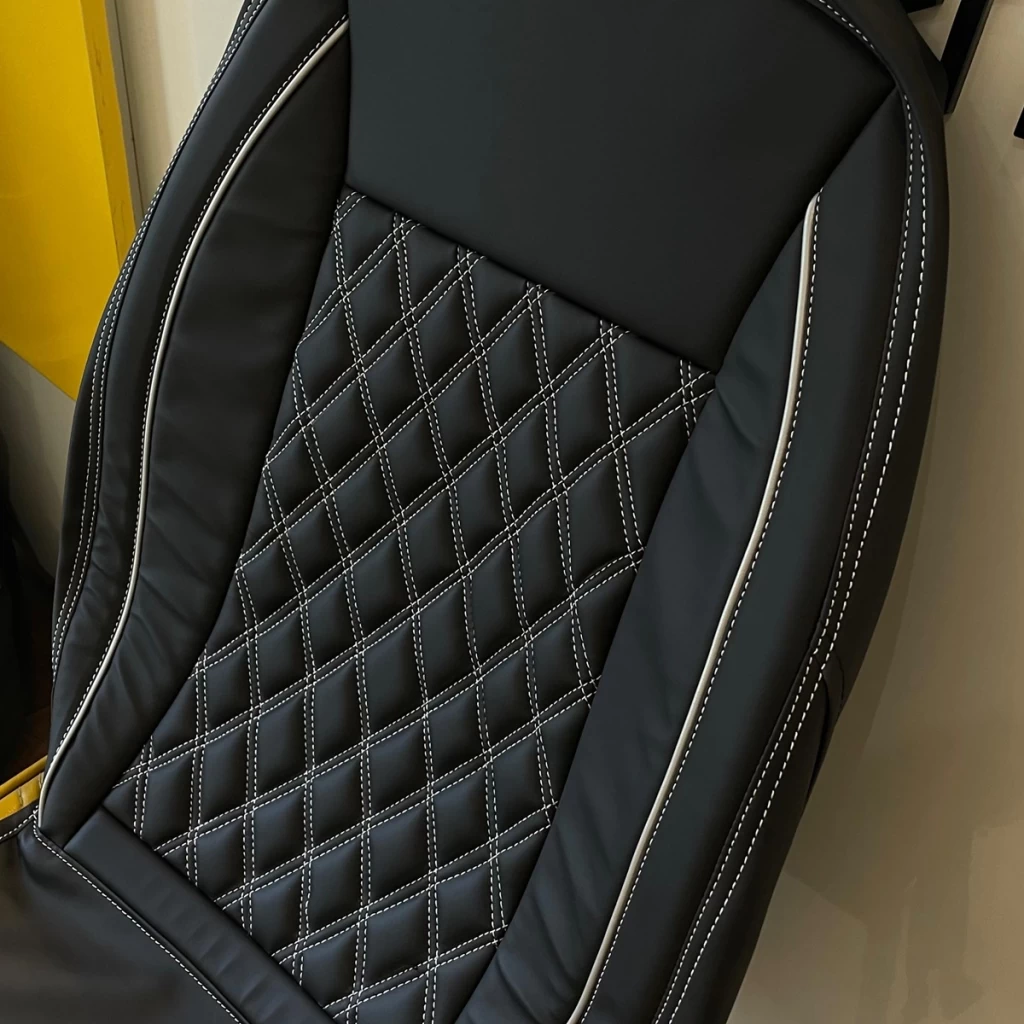 RideoFrenzy ClubClass Black and White Premium Nappa Leather Seat covers for All Cars