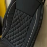 RideoFrenzy ClubClass Black and White Premium Nappa Leather Seat covers for All Cars