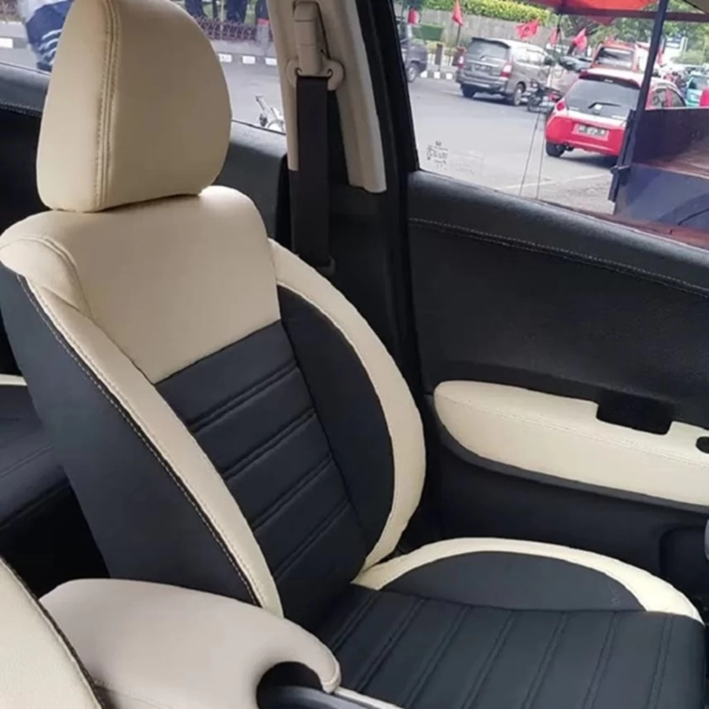 RideoFrenzy Buket Black and Beige nappa leather seat covers online