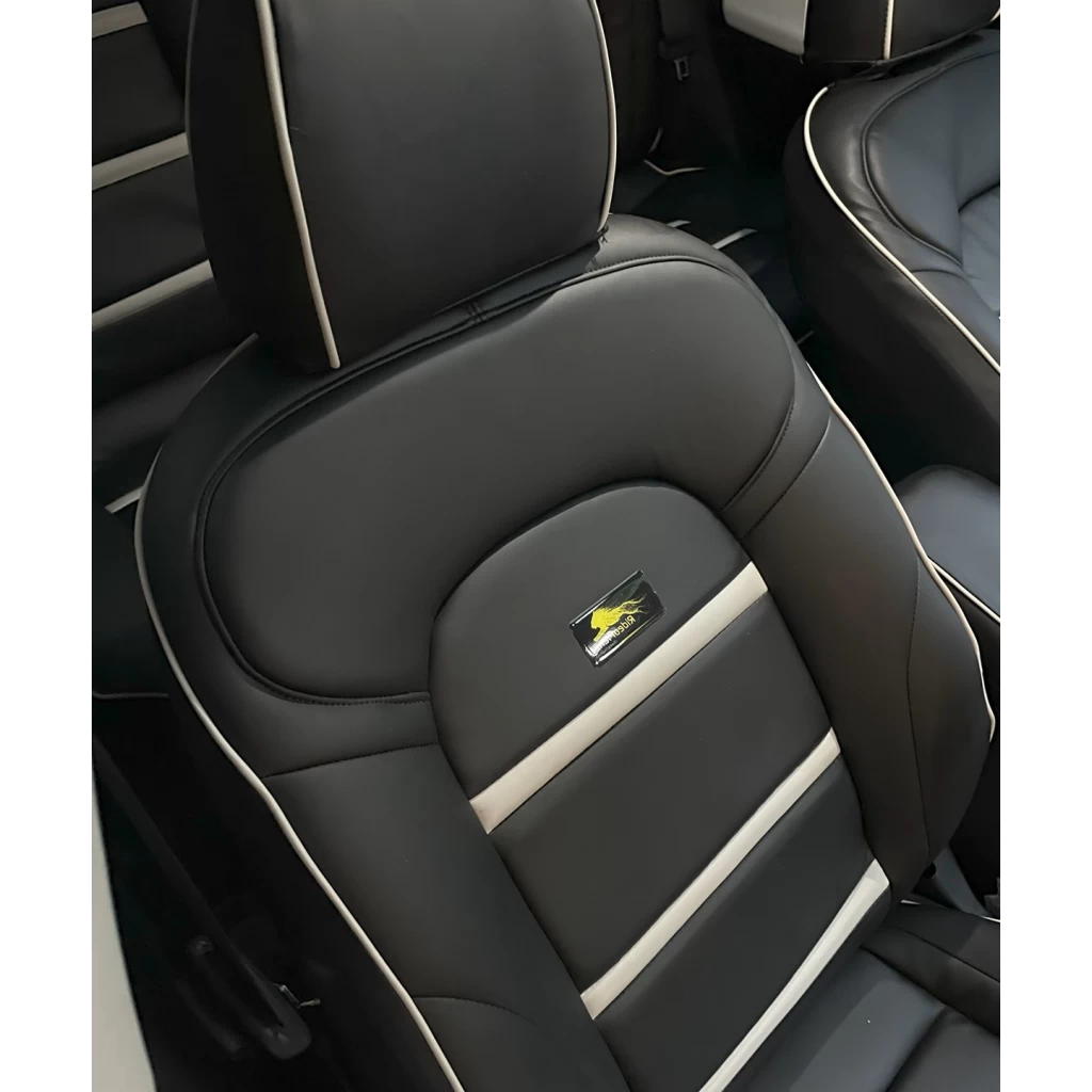 Buy RideoFrenzy Designer Black with White Nappa Leather Seat Covers Online India