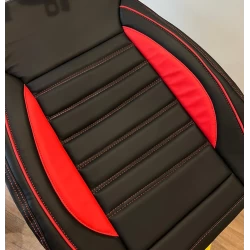 Buy RideoFrenzy Luxury Nappa Leather Car Seat Covers | Fusion Black and Red