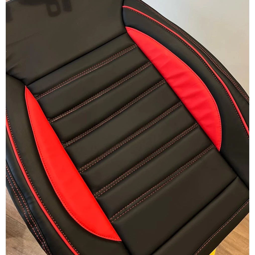 Buy RideoFrenzy Luxury Nappa Leather Car Seat Covers | Fusion Black and Red