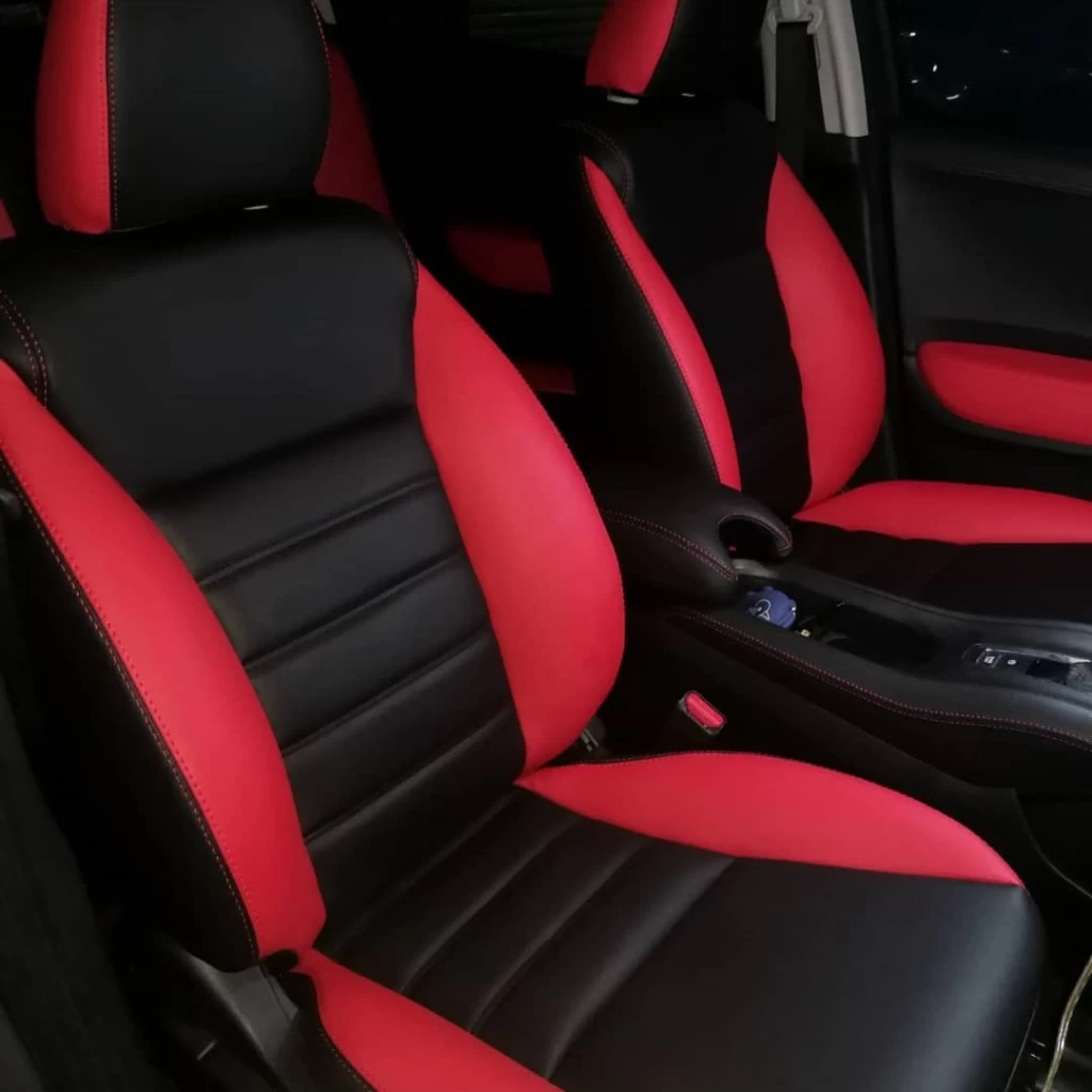 Buy RideoFrenzy Luxury Nappa Leather Car Seat Covers | Rakso Black and Tan | Free Shipping & Easy Returns