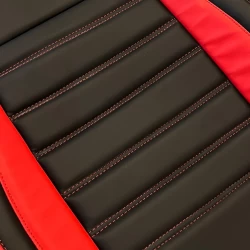 Buy RideoFrenzy Luxury Nappa Leather Car Seat Covers | Rakso Black and Tan | Free Shipping & Easy Returns