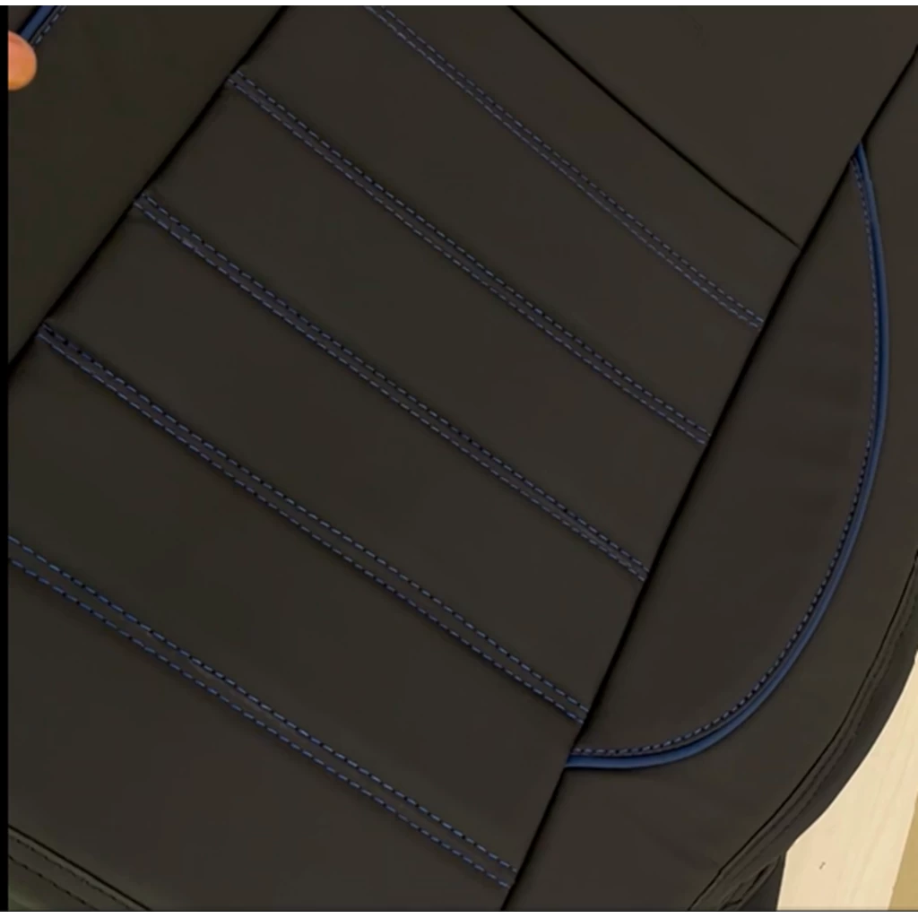 Buy RideoFrenzy  Silvarado Black & Blue Nappa Leather Car Seat Covers