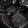 Buy RideoFrenzy Kriscross Black and Red Nappa Leather Car Seat Covers online