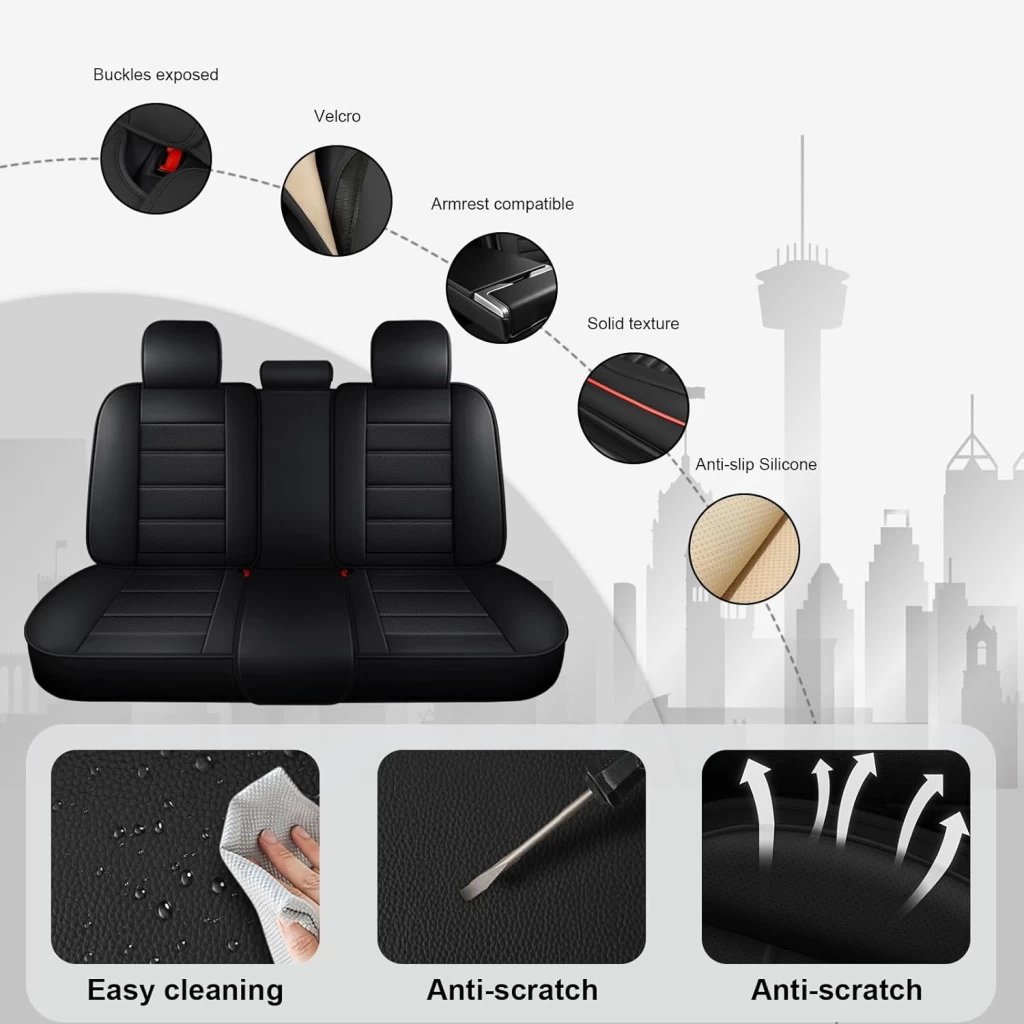 Buy RideoFrenzy Supreme Black Nappa Leather Car Seat Covers | Free Shipping & Easy Returns