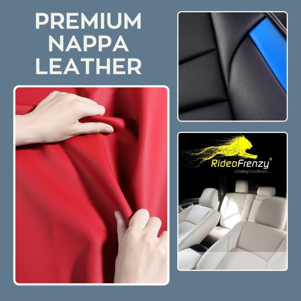 Buy RideoFrenzy Sleek Beige and Tan Nappa Leather Car Seat Covers