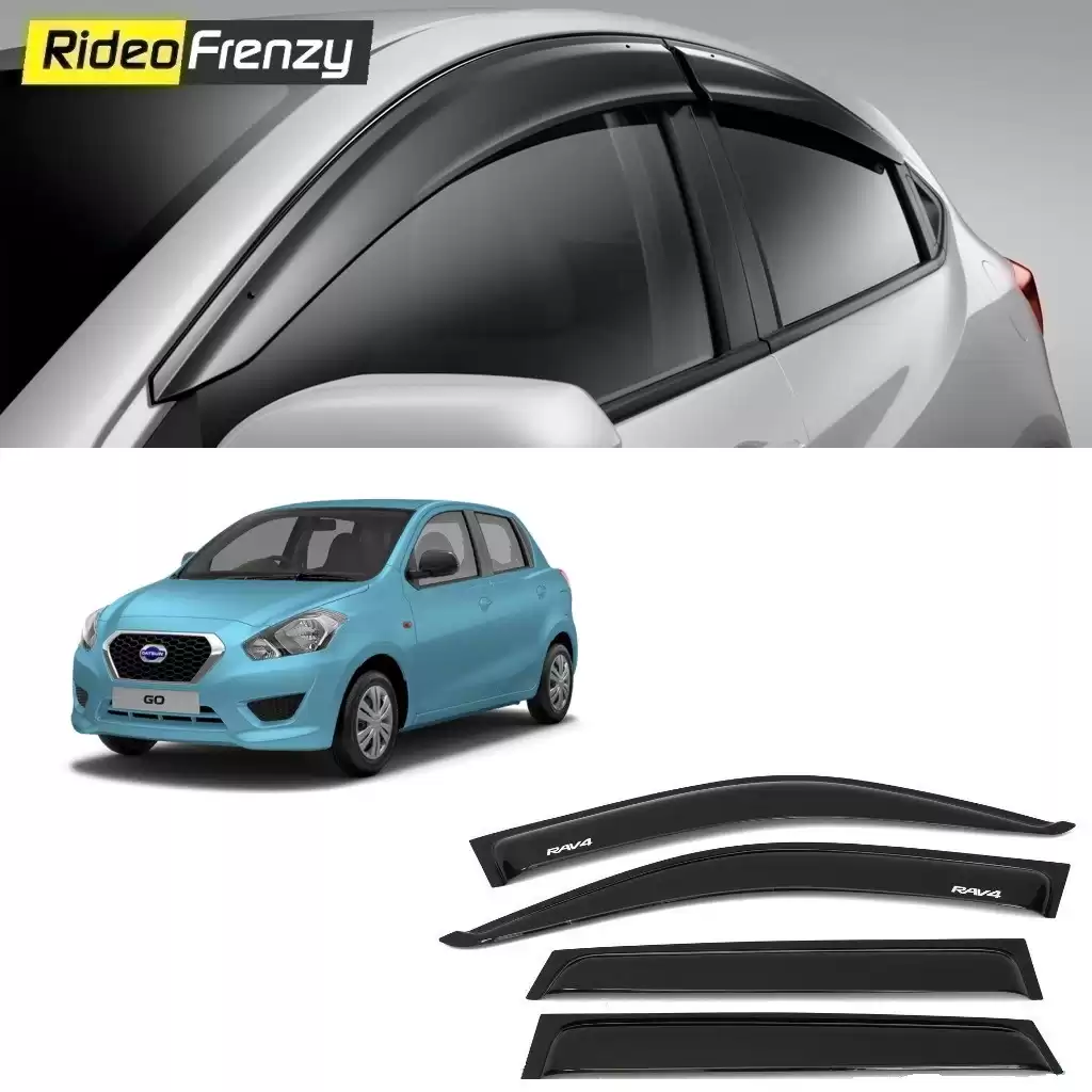 Buy Unbreakable Datsun Go Door Visors in ABS Plastic at low prices-RideoFrenzy