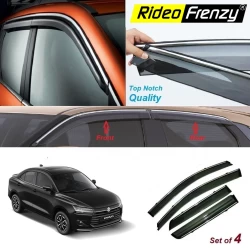 Buy Maruti New Dzire Door Visors with Chrome Inserted online RideoFrenzy
