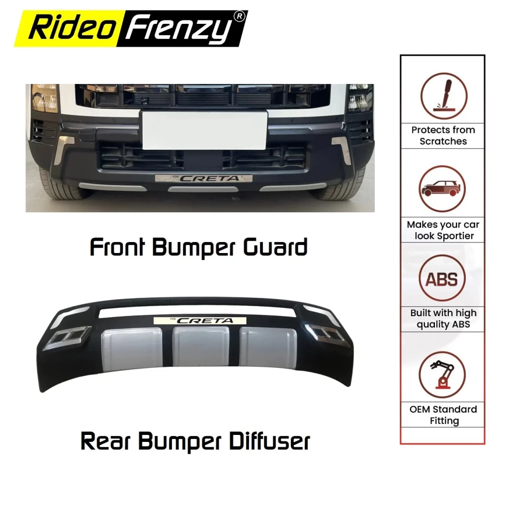 Buy Hyundai New Creta 2024-2025 Front and Rear Bumper Guards RideoFrenzy