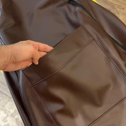 Buy RideoFrenzy  Choco Brown with White Piping Nappa Leather Car Seat Covers