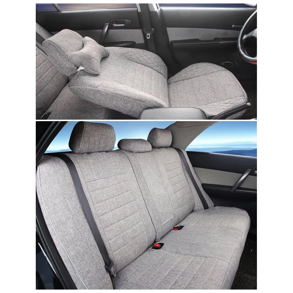 Buy Fresho Full Grey Jute Car Seat Covers Online India | RideoFrenzy