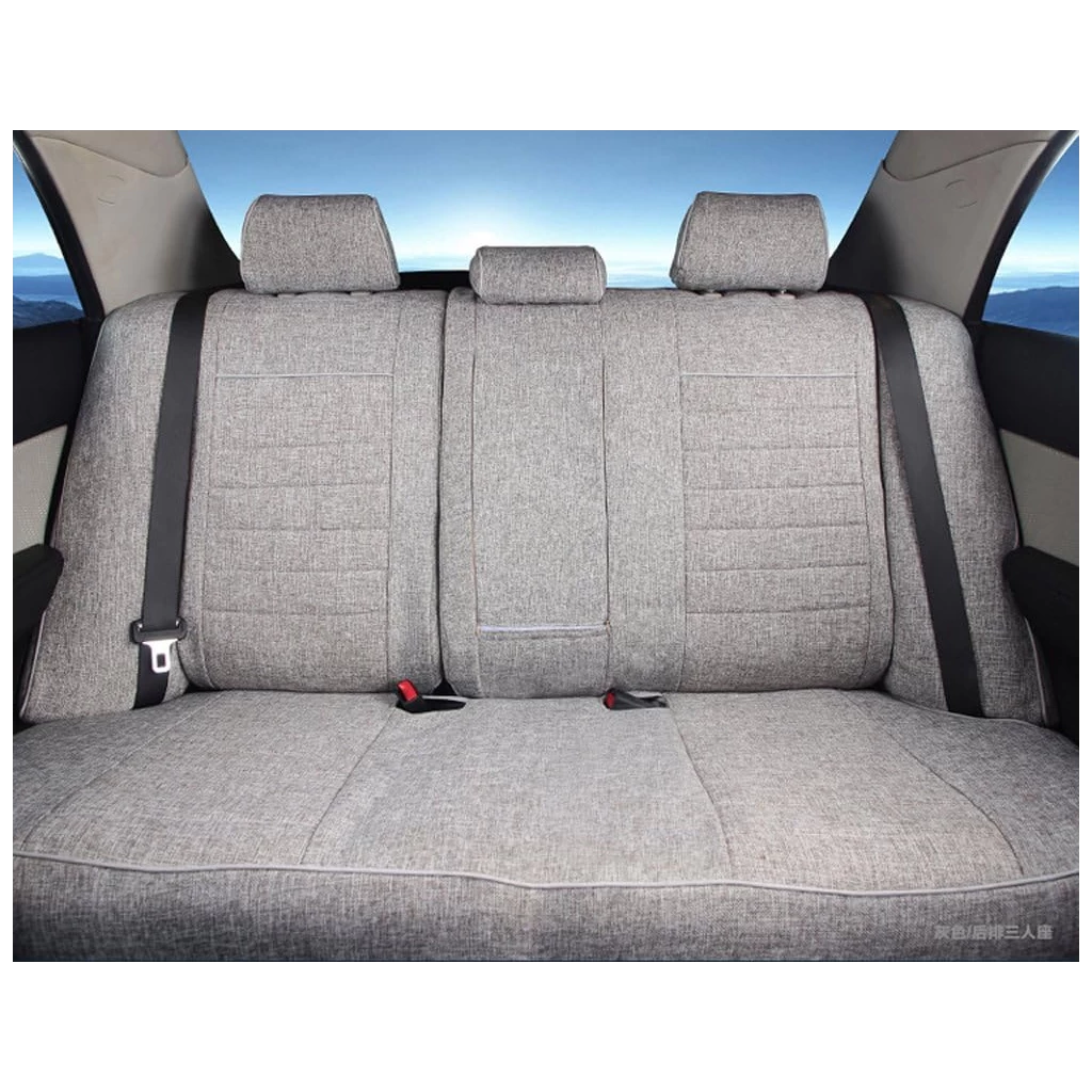 Buy Polsi Premium Jute Car Seat Covers Full Grey Online-RideoFrenzy
