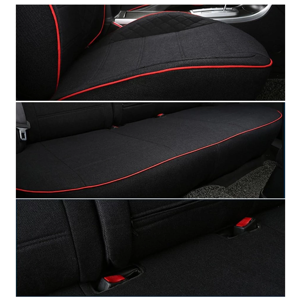 Buy Zigro Premium Jute Car Seat Covers in Black & Red Color Online