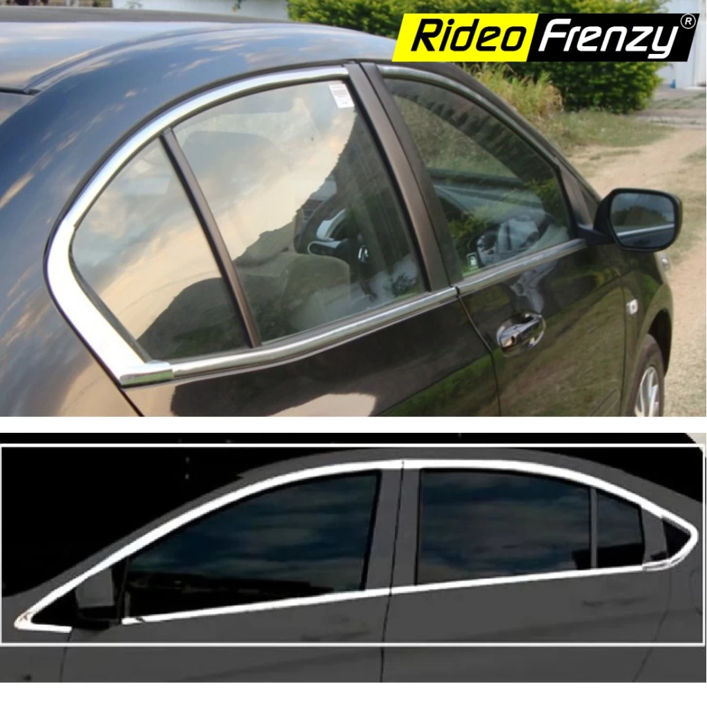 Honda City Stainless Steel Full window Frame Garnish Kit (2009-2013) online at low prices-RideoFrenzy
