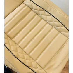 RideoFrenzy Beige Nappa Leather Car Seat Covers | 5 years warranty
