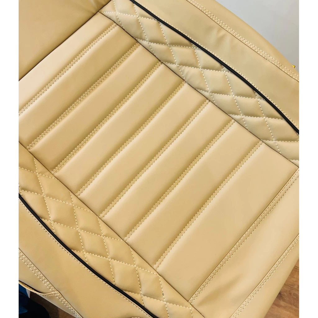 RideoFrenzy Beige Nappa Leather Car Seat Covers | 5 years warranty