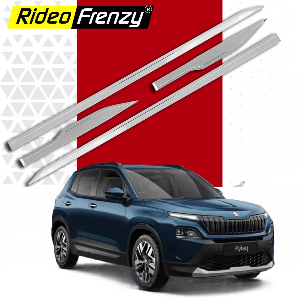 Buy Skoda Kylaq Original OEM Type Chrome Side Beading online India | RideoFrenzy
