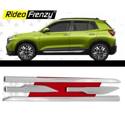 Buy Skoda Kylaq Original OEM Type Chrome Side Beading online India| RideoFrenzy