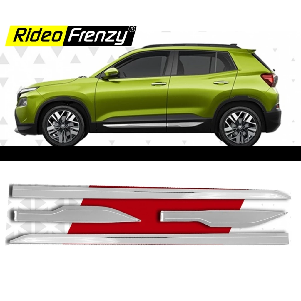 Buy Skoda Kylaq Original OEM Type Chrome Side Beading online India| RideoFrenzy