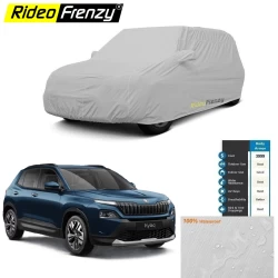 Buy Skoda Kylaq 100% Waterproof Car Body Cover Mirror Pockets online India | RideoFrenzy