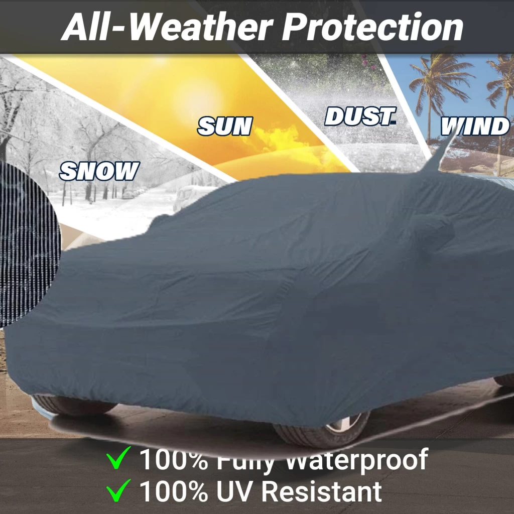 Buy Skoda Kylaq 3D Tear Resistant Car Body Cover with Mirror Pockets online India | RideoFrenzy