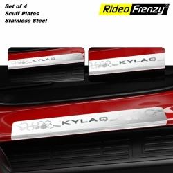 Buy Skoda Kylaq Stainless Steel Door Scuff Sill Plates online India at RideoFrenzy