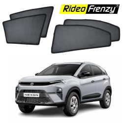 Buy New Nexon (2023-2025) Window Sunshades with front Mirror Cut online India at RideoFrenzy