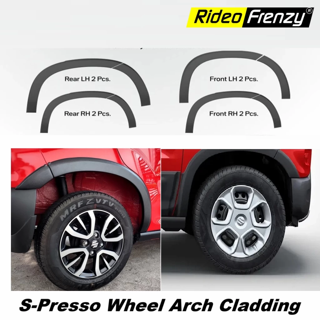 Buy Maruti S-Presso Wheel Arch Cladding Black Full Set with Fitting