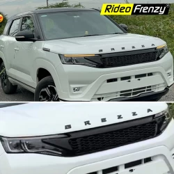 Buy Maruti New Brezza Piano Black Front Grill | Monster Grill | RideoFrenzy