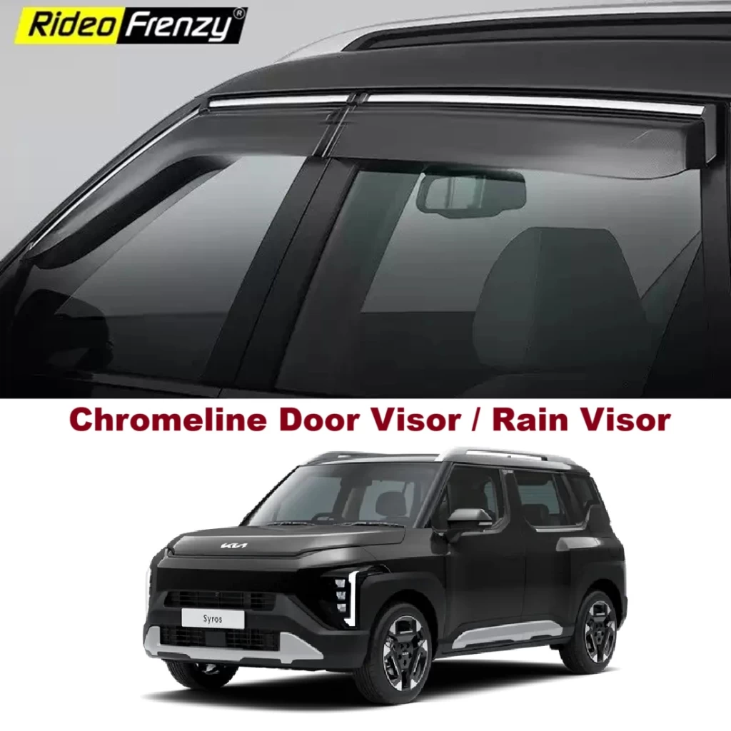 Buy Kia Syros Chromeline Door Visors online India | RideoFrenzy