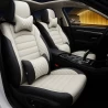 Buy RideoFrenzy Luxurious Streak Nappa Leather Off White & Black Seat Covers online India for All Cars