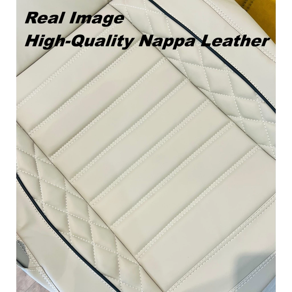 Buy RideoFrenzy Streak Off White & Black Nappa Leather Car Seat Covers | Free Shipping & Easy Returns