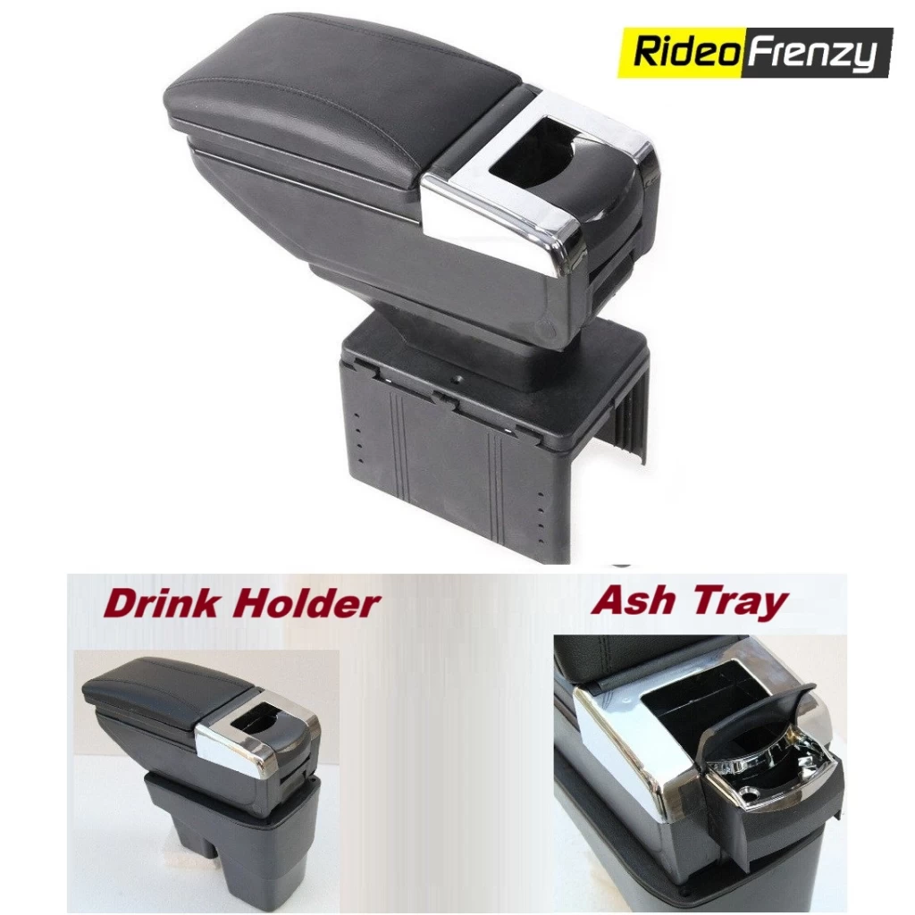 Buy Luxurious Black Premium Arm Rest with Drink Holder online India at RideoFrenzy
