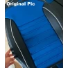 RideoFrenzy LEO Blue & Black Nappa Leather Seat Covers Online | Free Shipping