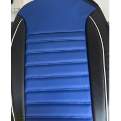 RideoFrenzy LEO Blue & Black Nappa Leather Seat Covers Online | Free Shipping