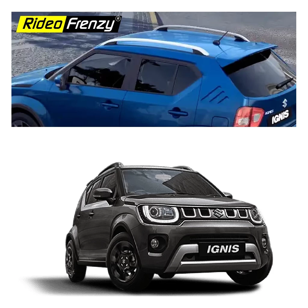 Buy Maruti Ignis Silver Black Roof Rails | Genuine OE Type Design | Rideofrenzy