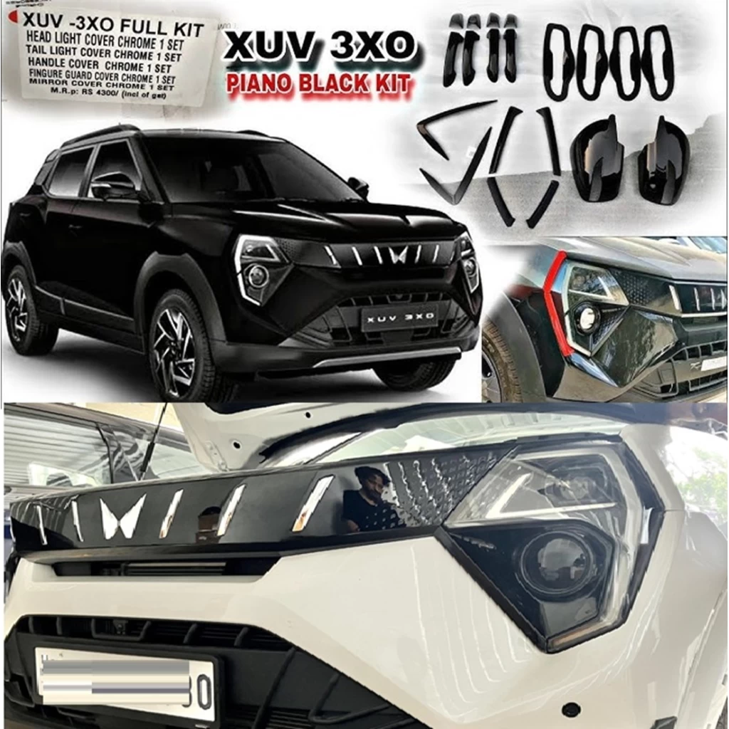Buy Mahindra 3XO Piano Black Garnish set | Headlight | Tail light | Handle Garnish | Mirror Garnish