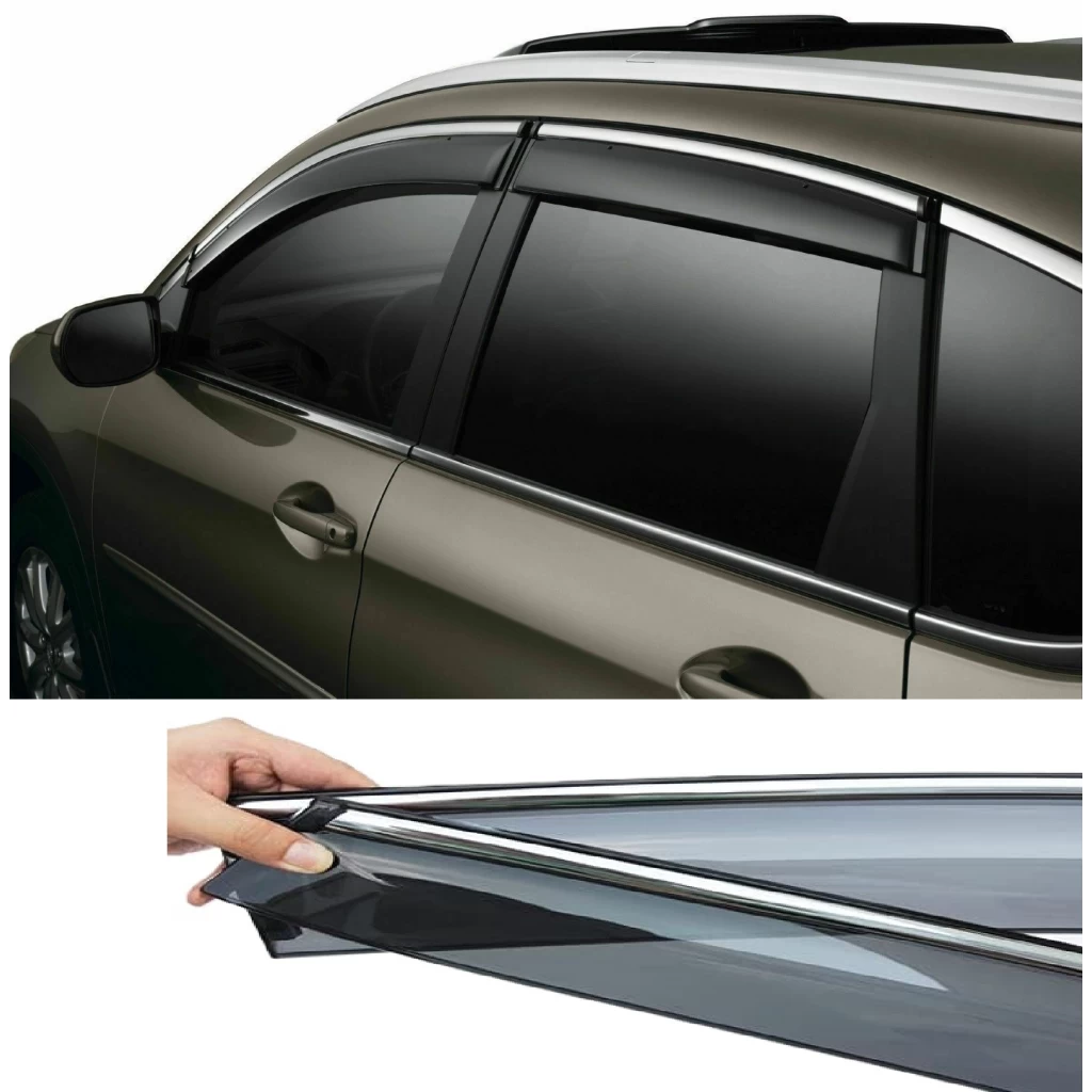 Buy Tata Curvv Door Visors Chrome Inserted Online | RideoFrenzy
