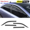 Buy Tata Curvv Door Visors with Chrome Inserted online India | RideoFrenzy | Tata Curvv EV / Petrol / Diesel
